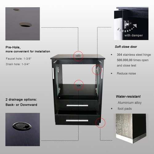 Orren Ellis Olancha 24'' Single Bathroom Vanity Set with Mirror